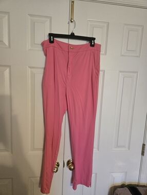 Dear Scarlett High-Rise Pink Women's Zippered Dress Pants